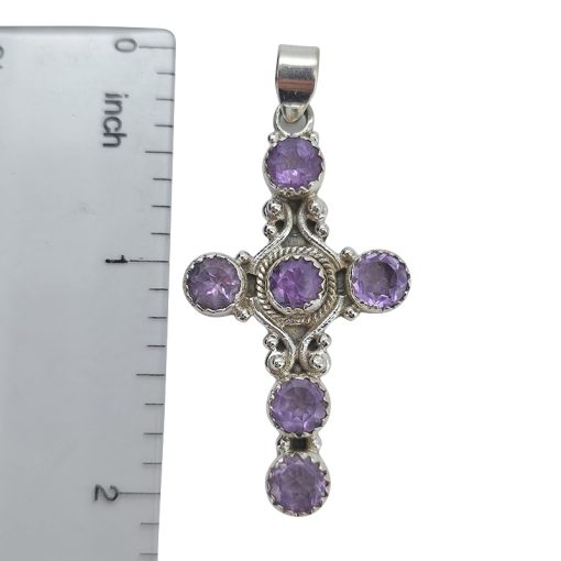 Amethyst Sterling Silver Cross Pendant