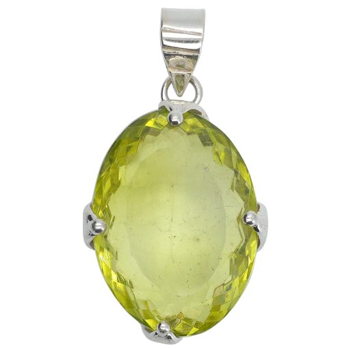 Faceted Peridot Sterling Silver Pendant - Image 2