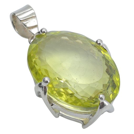 Faceted Peridot Sterling Silver Pendant - Image 3