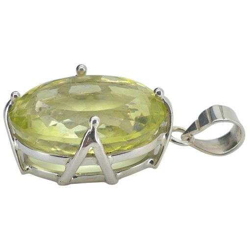 Faceted Peridot Sterling Silver Pendant