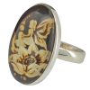 Fairy On A Flower Amber Cameo Ring
