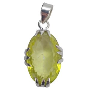 Faceted Peridot Sterling Silver Pendant