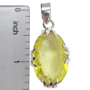 Faceted Peridot Sterling Silver Pendant