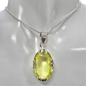 Alternative view of Faceted Peridot Sterling Silver Pendant