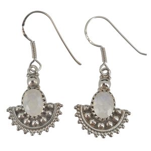 Moonstone Sterling Silver Earrings On Hooks