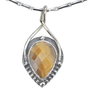 Alternative view of Faceted Tiger Eye Sterling Silver Necklace