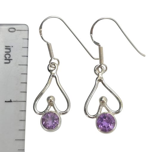 Faceted Amethyst Dangle Earrings - Image 3