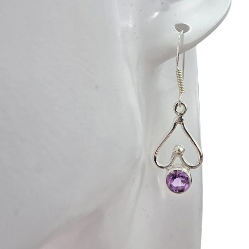 Faceted Amethyst Dangle Earrings - Image 2