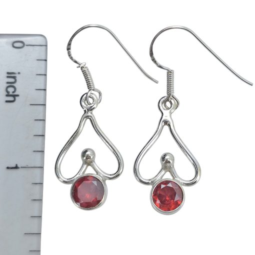 Garnet Sterling Silver Earrings On Hooks