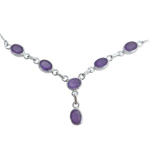 Faceted Amethyst Sterling Silver Necklace