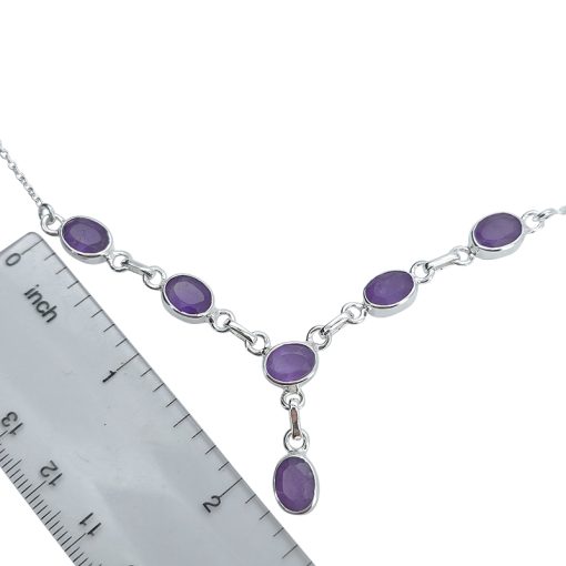 Faceted Amethyst Sterling Silver Necklace - Image 3