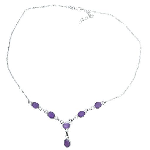 Faceted Amethyst Sterling Silver Necklace - Image 4