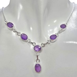 Alternative view of Faceted Amethyst Sterling Silver Necklace