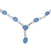 Faceted Blue Chalcedony Sterling Silver Necklace