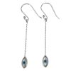 Mother Of Pearl Evil Eye Sterling Silver Earrings On Hooks