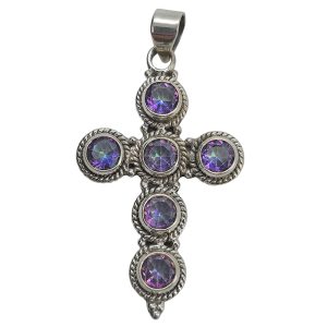 Amethyst Sterling Silver Cross Pendant