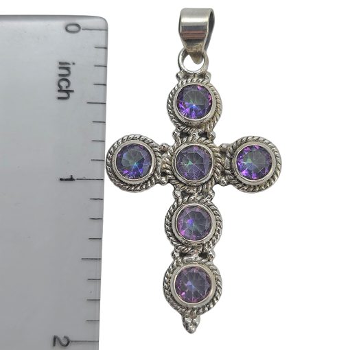 Amethyst Sterling Silver Cross Pendant