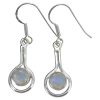 Faceted Moonstone Sterling Silver Earrings On Hooks