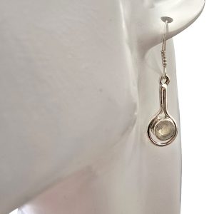 Alternative view of Faceted Moonstone Sterling Silver Earrings On Hooks