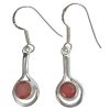 Faceted Red Onyx Sterling Silver Earrings On Hooks