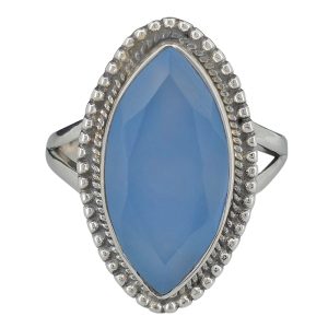 Blue Chalcedony Sterling Silver Ring