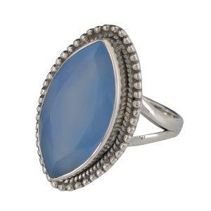Blue Chalcedony Sterling Silver Ring