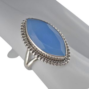 Alternative view of Faceted Blue Chalcedony Sterling Silver Ring