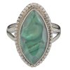Faceted Malachite Sterling Silver Ring