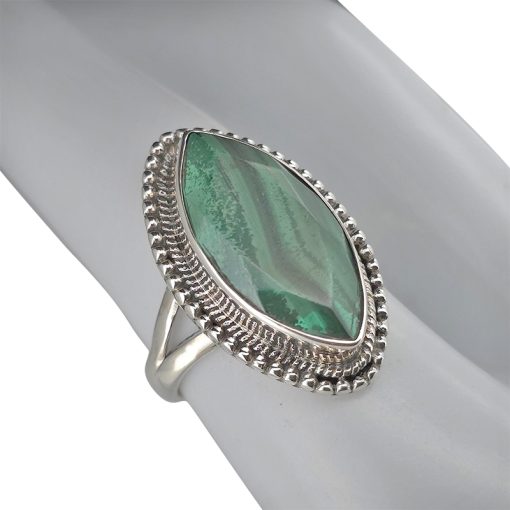 Faceted Malachite Sterling Silver Ring - Image 2