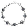 Faceted Black Onyx Sterling Silver Link Bracelet