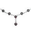Faceted Square Garnet Sterling Silver Necklace