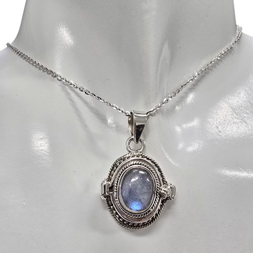 Labradorite Sterling Silver Locket Pendant - Image 2