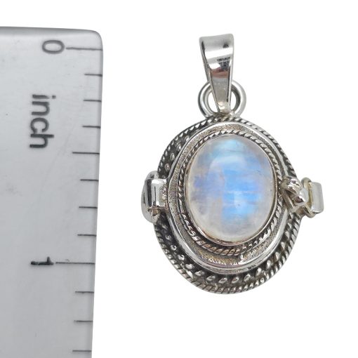 Moonstone Sterling Silver Locket Pendant - Image 3