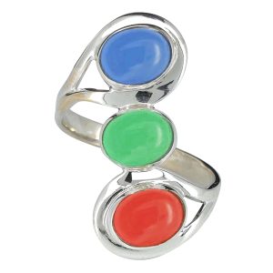 Multi-Gemstone Silver Ring