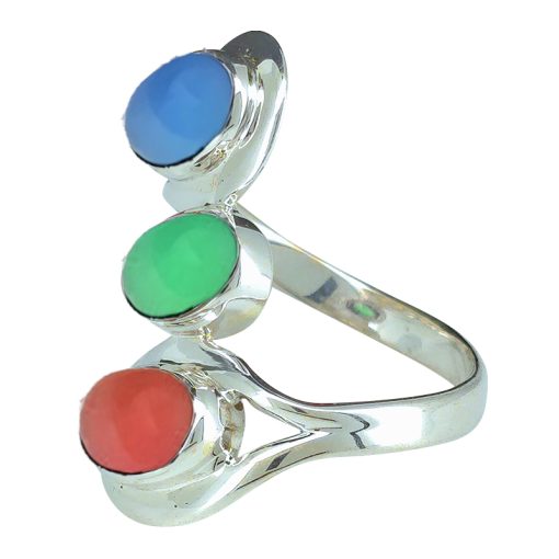 Multi-Gemstone Silver Ring - Image 3