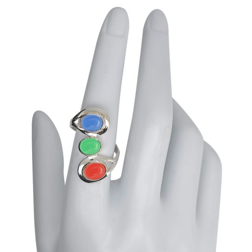 Multi-Gemstone Silver Ring - Image 4