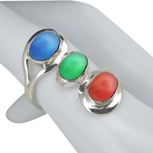 Alternative view of Multi-Gemstone Silver Ring