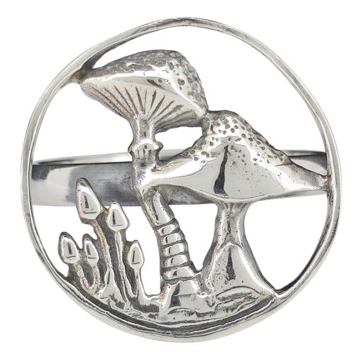 Sterling Silver Mushrooms Ring
