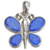 Faceted Lapis Sterling Silver Butterfly Pendant