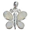 Faceted Moonstone Sterling Silver Butterfly Pendant