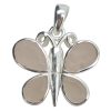 Faceted Rose Quartz Sterling Silver Butterfly Pendant