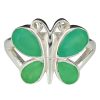Faceted Green Onyx Sterling Silver Butterfly Ring
