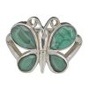 Faceted Malachite Sterling Silver Butterfly Ring