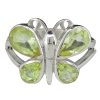 Faceted Peridot Sterling Silver Butterfly Ring