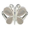 Faceted Rose Quartz Sterling Silver Butterfly Ring