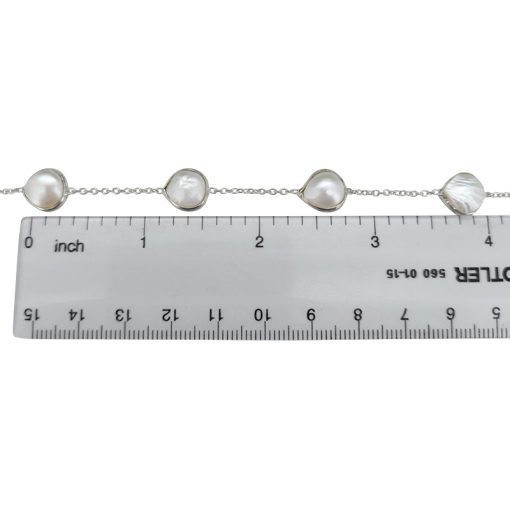 Pearl Sterling Silver Link Bracelet - Image 3