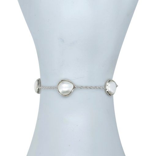 Pearl Sterling Silver Link Bracelet - Image 2