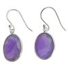 Faceted Amethyst Sterling Silver Earrings On Hooks