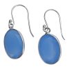 Faceted Blue Chalcedony Sterling Silver Earrings On Hooks