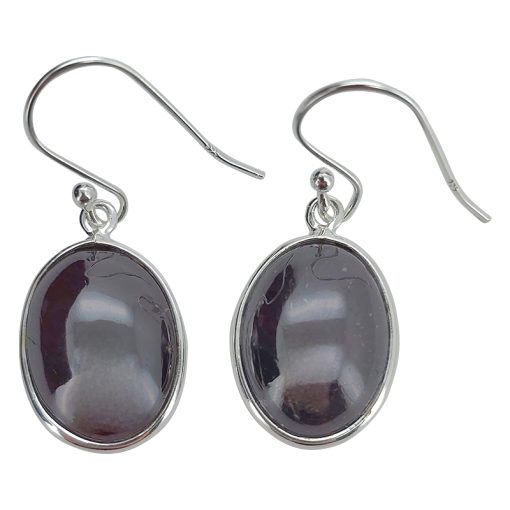 Faceted Garnet Sterling Silver Earrings On Hooks